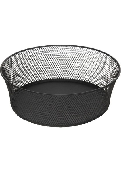 30 cm Siyah Renk Metal Örgü Modern Meyvelik Sebzelik Patetes Soğanlık Meyve Ekmek Sepeti Düzeleyici