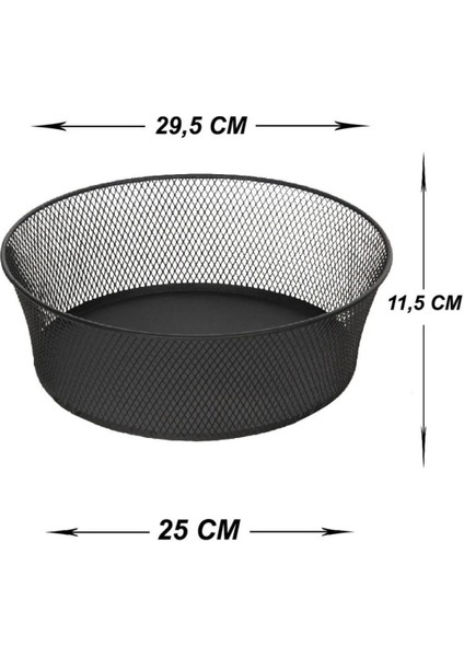 30 cm Siyah Renk Metal Örgü Modern Meyvelik Sebzelik Patetes Soğanlık Meyve Ekmek Sepeti Düzeleyici modelleri