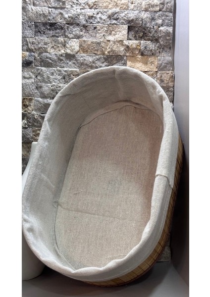 Elite Arin Homteks Tekli Oval Bambu Çok Amaçlı Sepet Büyük Boy Ölçü Uzun-27 cm Geniş-18 Derin-10 1 Adet