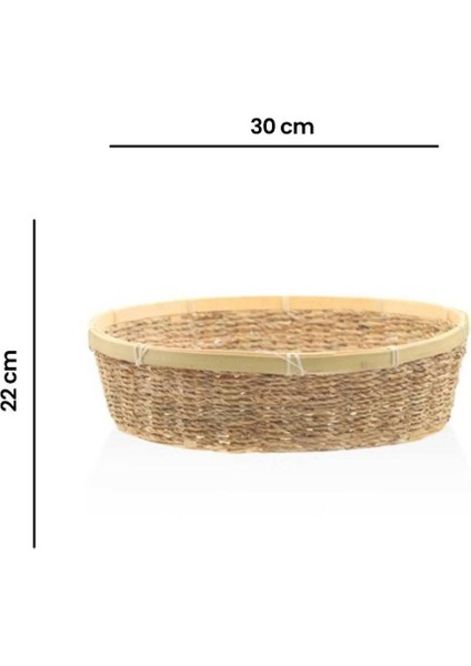 Elite SPT0063 Hasır Oval Sepet 30X22X8 cm 1 Adet