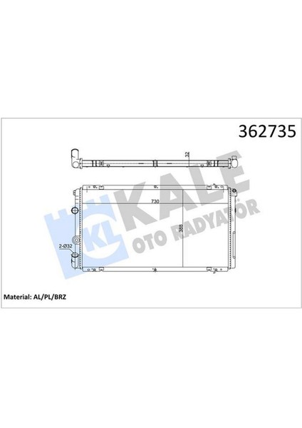 351020 Motor Su Radyatörü Renault Master Ii 01 Opel Movano 01 1.9dci 2.5dci 2.8 Dti mt Ac-Nac Brazing 730X388X32 Dpmah