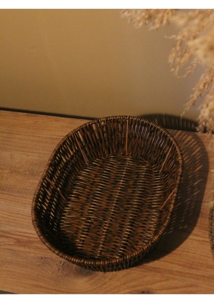 Elite Rattan Geniş Ekmek Sepeti Oval 1 Adet