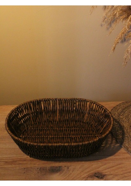 Elite Rattan Geniş Ekmek Sepeti Oval 1 Adet fırsatları