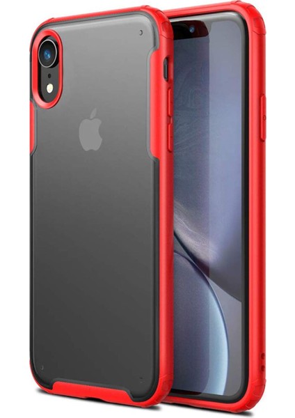 Apple iPhone Xr Için Kılıf Frosted Frame Kırmızı [iphone Xr ile Uyumlu Kılıf - Kırmızı]