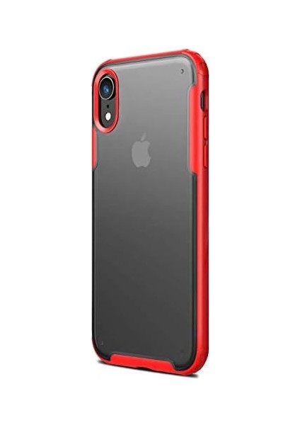 Apple iPhone Xr Için Kılıf Frosted Frame Kırmızı [iphone Xr ile Uyumlu Kılıf - Kırmızı]