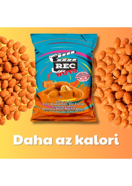 Nacho Soslu Çıtır Kaplamalı Fırınlanmış Yer Fıstığı 40GR x 5 Adet