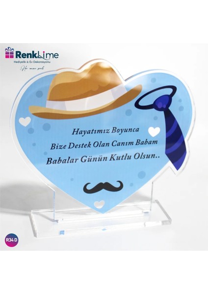 Hediyelik - Babalar Günü - Dekor -Masaüstü Pleksiglass - Uv Baskı - Father Days