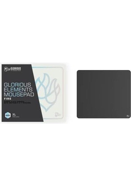 Pc Gaming Race Elements Oyun Mousepad Xl - Ateş - Boyut: 380 x 430 x 4 mm - Hibrit Kumaş Yüzey - Köpük Çekirdek - Kaymaz Kauçuk Taban - Masa Paspası - Siyah