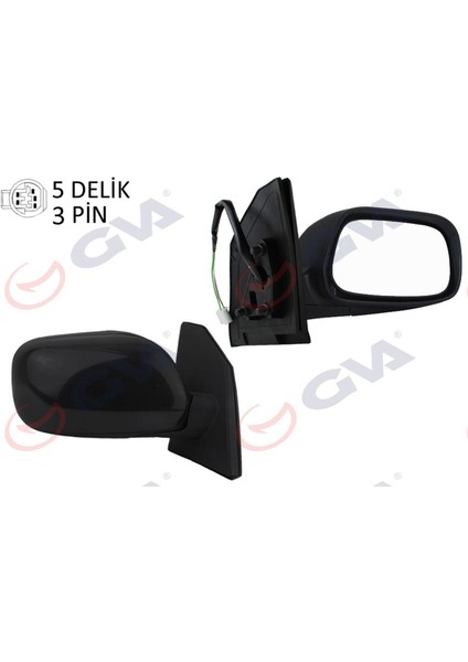 Diş Dikiz Aynasi Sağ Corolla 02 Elektrikli Konveks 3 Fiş VM-277ER Dpmah