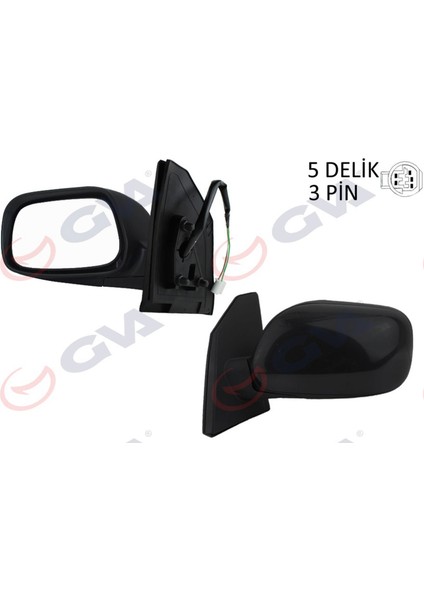 Diş Dikiz Aynasi Sol Corolla 02 Elektrikli Konveks 3 Fiş VM-277EL Dpmah