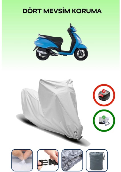 Tvs Jupiter 125 Için Kilit Uyumlu Motosiklet Branda, Güvenli, Su Geçirmez Dayanıklı Kumaş