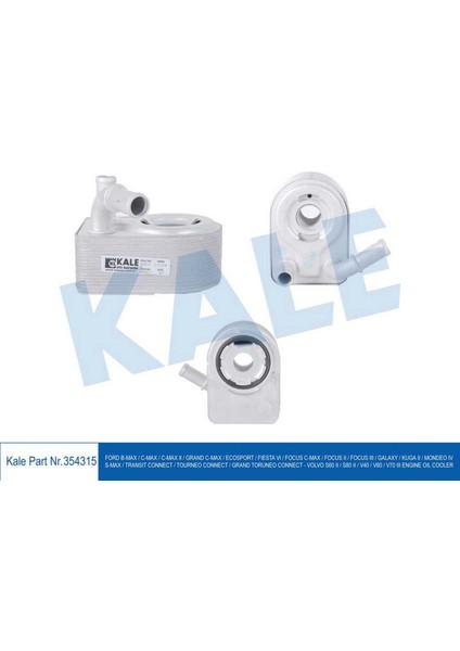 Yağ Soğutucu S60 II-S80 II-V40-V60-V70 Iii-C-Max-Fiesta Vi-Focus-Galaxy-Kuga Ii-Mondeo Iv-Connect Dpmah