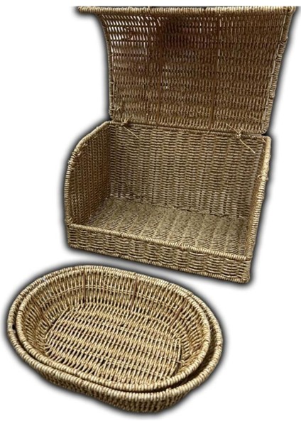 Elite Mien Rattan Ekmeklik + 2 Adet Sepet 1 Adet
