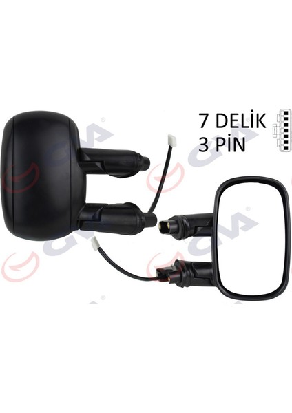 Diş Dikiz Aynasi Sağ Doblo 01 Elektrikli Isitmali Astarli Konveks 5 Fiş VM-666EHPR Dpmah