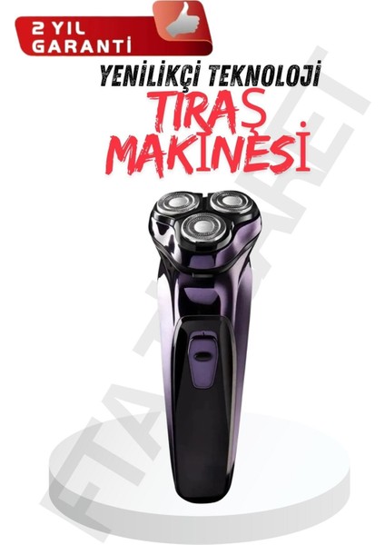 3 Bıçaklı Şarjlı Günlük Tıraş Makinesi, Yüksek Performans, Hassas Ve Konforlu Tıraş