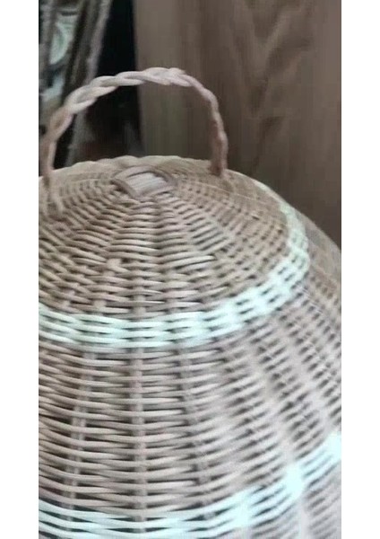 Elite Rattan Ekmek Koruyucu , Bohem Hasır Ekmek Yemek Kapağı, Kek Koruyucu 1 Adet