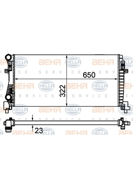 Radyatör Golf Vii-A3-Leon-Octavia 1.2 Tfsi-1.6 Tdi 13- (650X322X23) (Mrk/otom) Dpmah