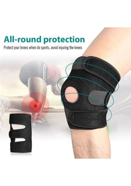 Siyah Patella Destekli Dizlik, Menisküs Koruma, Standart Beden, TR Menşei