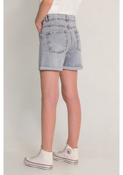 Taş Detaylı Kot Denim Kız Çocuk Şort modelleri