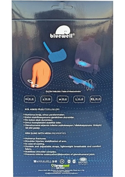 Lüks Fileli Medikal Kol Askısı XL Beden Standart Yön, TR Menşei