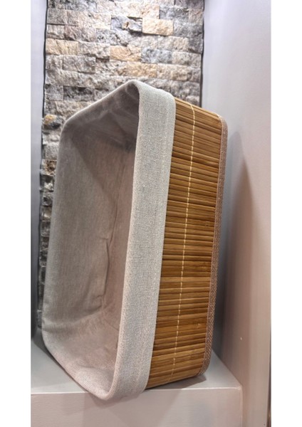 Elite Arin Homteks Den Çok Amaçlı Bambu Sepet Uzunluk-30 cm Genişlik-20 cm Derinlik-1o 1 Adet