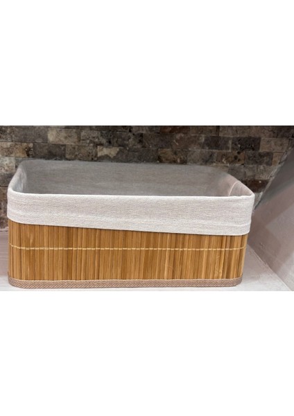 Elite Arin Homteks Den Çok Amaçlı Bambu Sepet Uzunluk-30 cm Genişlik-20 cm Derinlik-1o 1 Adet