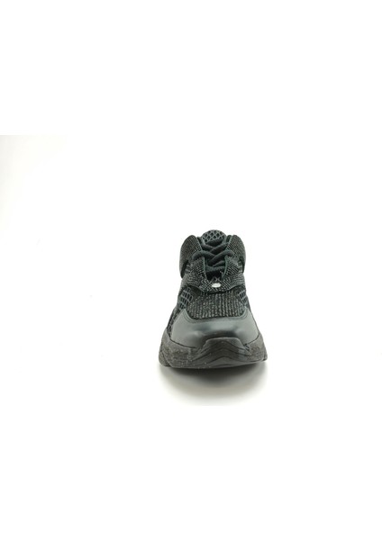 Deri Ortopedik Kadın Sneaker Ayakkabı Taşlı ET3242