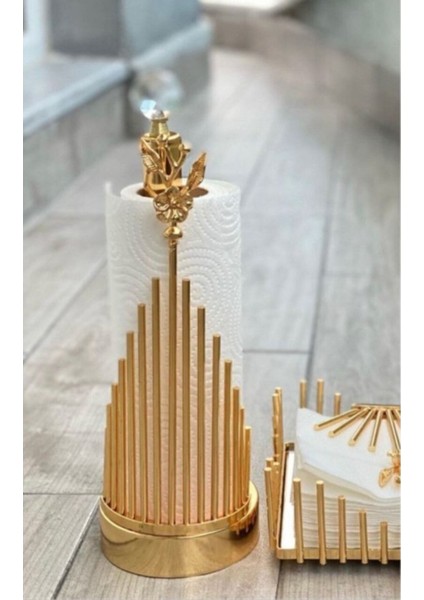 Elite Gold Metal Rulo Peçetelık 1 Adet