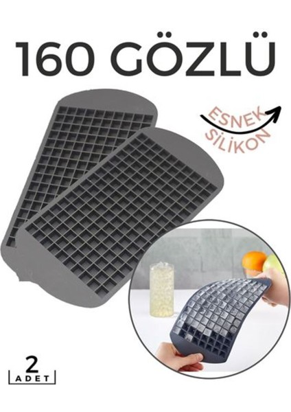 Elite Engithalat Hızlı Mini Buz Kalıbı 2 Li 160 Bölme Esnek Silikon 1 Adet