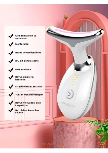 Ems Güzellik Cihazı Yüz Boyun 7 Işık Cilt Gençleştirme 7000/M Akustik Titreşim modelleri