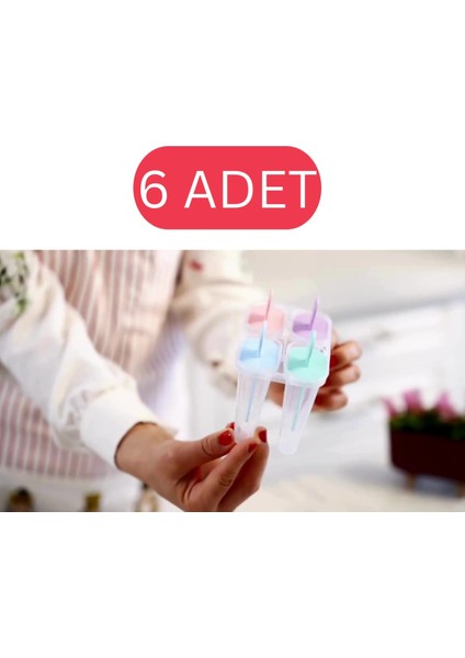 Elite Renkli Pratik 6 Lı Meybuz Dondurma Kalıbı | 6 Adet Buz Meybuz ve Dondurma Kalıbı 1 Adet