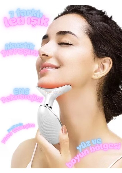 Ems Güzellik Cihazı Yüz Boyun 7 Işık Cilt Gençleştirme 7000/M Akustik Titreşim fırsatları