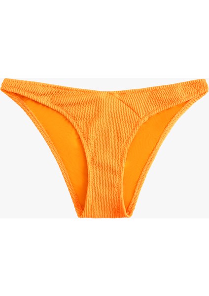 Asimetrik Bel Detaylı Dokulu Brazilian Bikini Altı