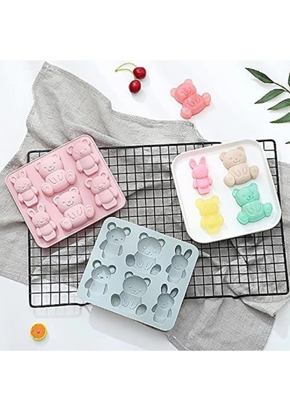 Elite 3 Boyutlu Mini Sevimli Ayı Şeklinde Silikoz Buz Kalıbı 1 Adet