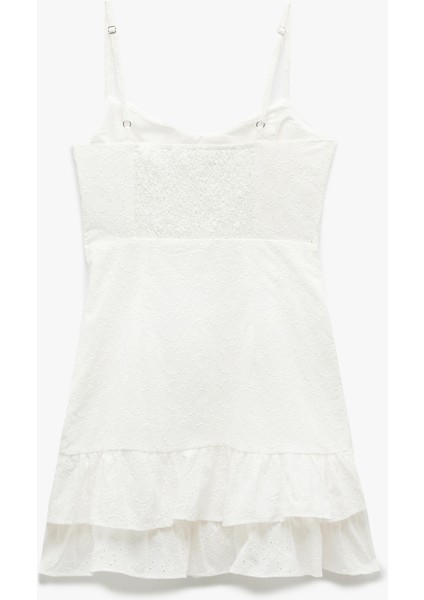 Pamuklu Askılı Fırfırlı Volanlı Gipeli Mini Fisto Elbise fiyatları