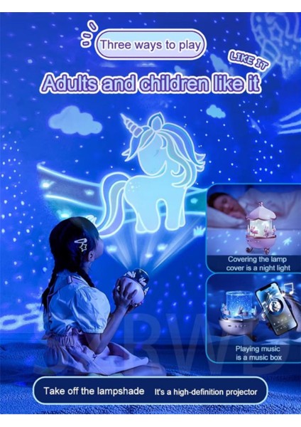 Projektör Gece Lambası Dönen Çocuklar Için Eğitici Bluetooth Hoparlör Gezengen Ay Yıldz Işıklı Masal indirimleri