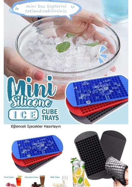 Elite 2 Adet 160'LI Mini Küp Şekilli Silikon Buzluk | Mini Küp Sunum Trend Buz Kalıbı 1 Adet fırsatları