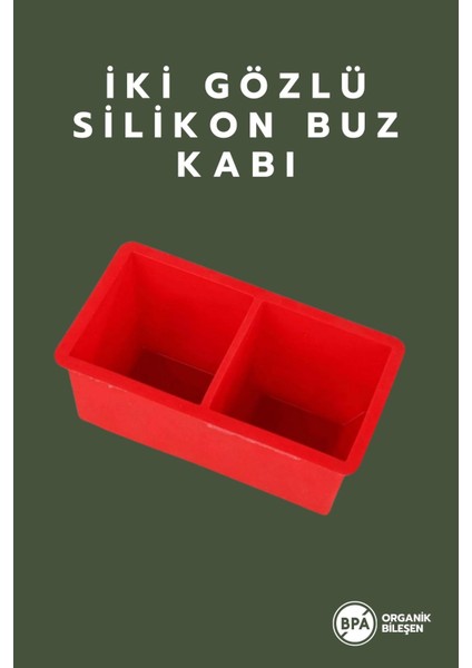 Elite 2 Bölmeli Silikon Buz Kalıbı 1 Adet