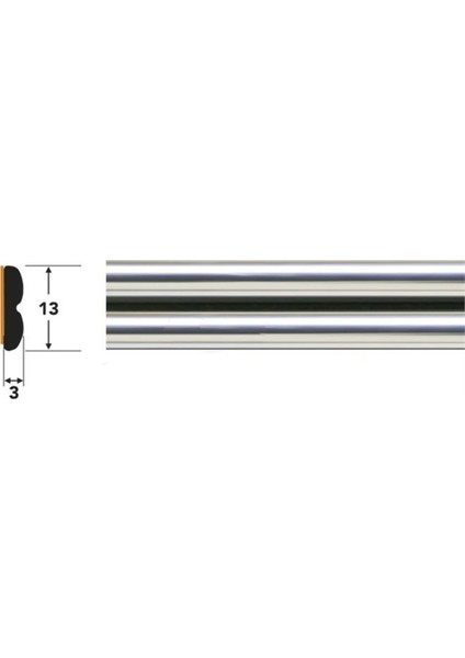 Krom-Siyah Yapışkanlı Nikelaj Tampon Panjur Şeridi 13 mm 5 Metre fırsatları