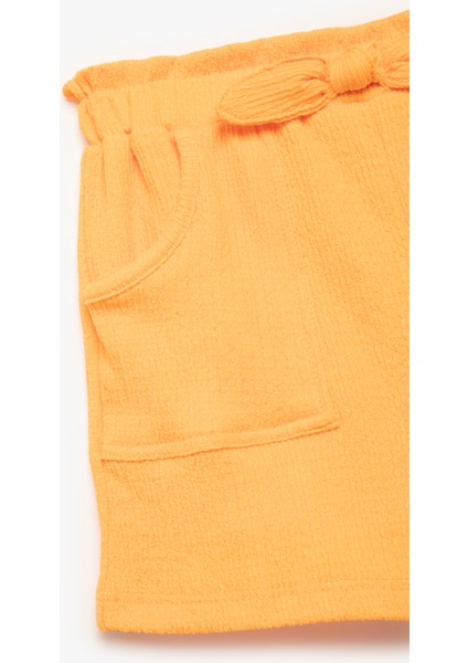 Bürümcük Cep Detaylı Beli Lastikli Fiyonklu Şort modelleri