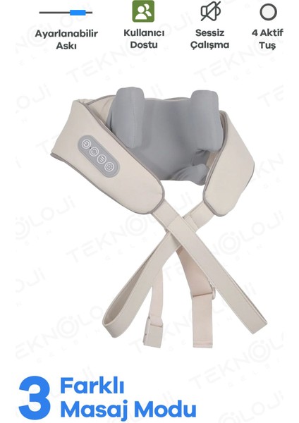 Masaj Aleti Şarjlı Ovmalı Isıtmalı Yeni Nesil Insan Eli Yoğurmahisli Boyun Sırt Tasnablir Masj Cihaz
