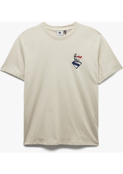 Kısa Kollu Pamuklu Regular Fit Bisiklet Yaka Arkası Baskılı Lisanslı Superman Tişört