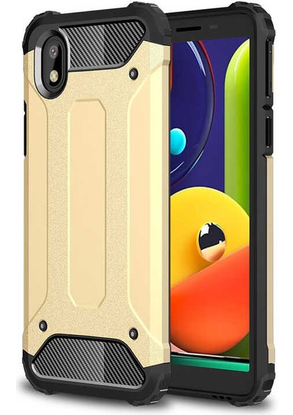Galaxy A01 Core Kılıf Crcr Crash Silikon Kapak-Gold