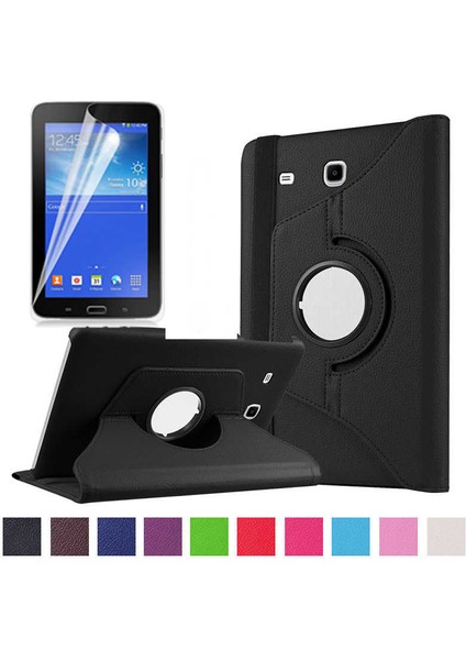 Galaxy Tab 3 Lite 7.0 T110 Uyumlu Crcr Dönebilen Standlı Kılıf-Siyah