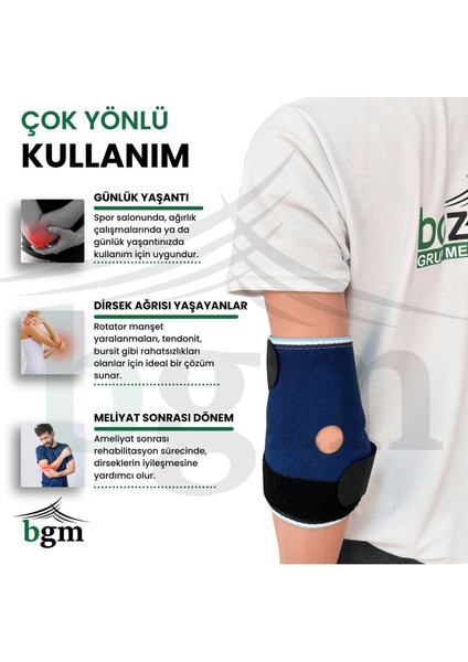 Uzun Ortopedik Dirsek Bandajı, Tenisçiye Uygun, Standart Yön modelleri