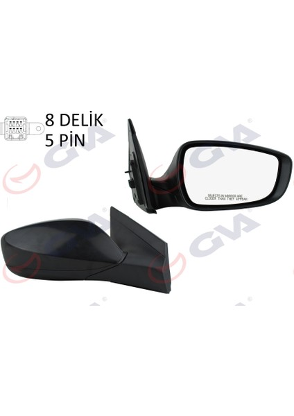 Dış Dikiz Aynası Sağ Blue 12 Elektrikli Isıtmalı Siyah Kapak Konveks 5 Fiş VM-6451ER 876201R110