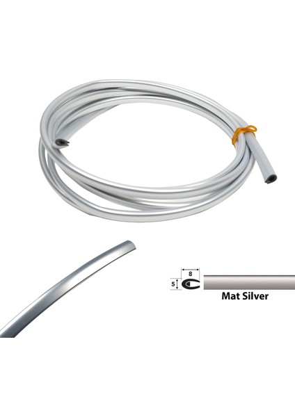 U Tip Geçmeli Krom Nikelaj Şerit Mat Silver 3 Metre modelleri