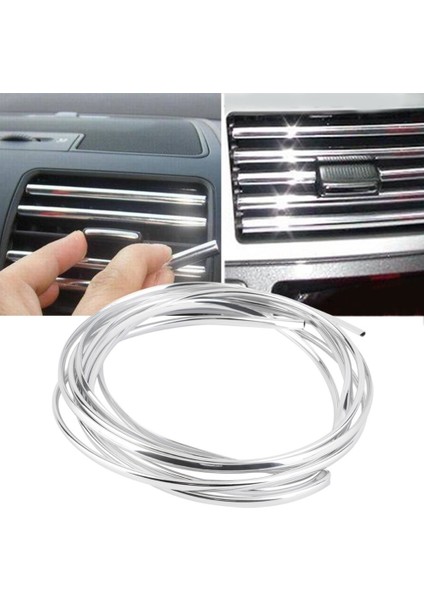 U Tip Geçmeli Krom Nikelaj Şerit Mat Silver 3 Metre