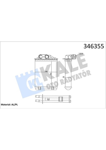 Kalorıfer Radyatoru Fıat 500C Fıat 500 Fıat 500L Panda Ford Ka 1.2 1.3 1.4 77362540