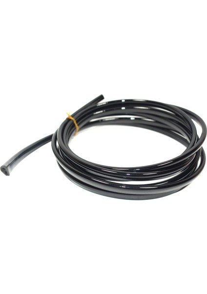 U Tip Geçmeli Krom Nikelaj Şerit Piano Black Siyah Ince 5 Metre